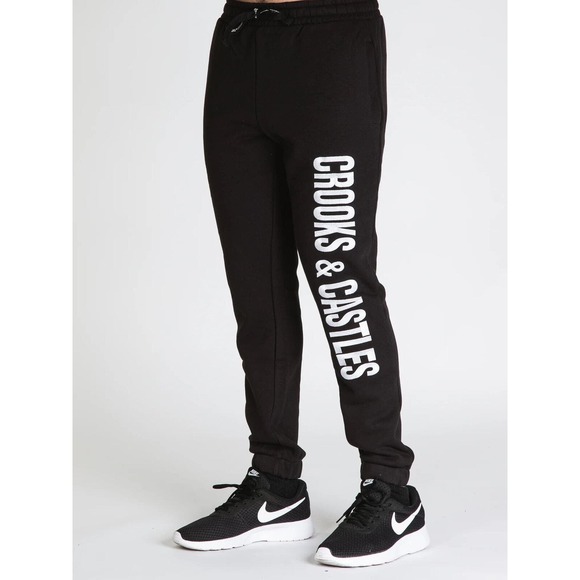 Crooks & Castles Men's Kushdana Vertical Embroidered Logo Jogger Sweatpants - Picture 1 of 2